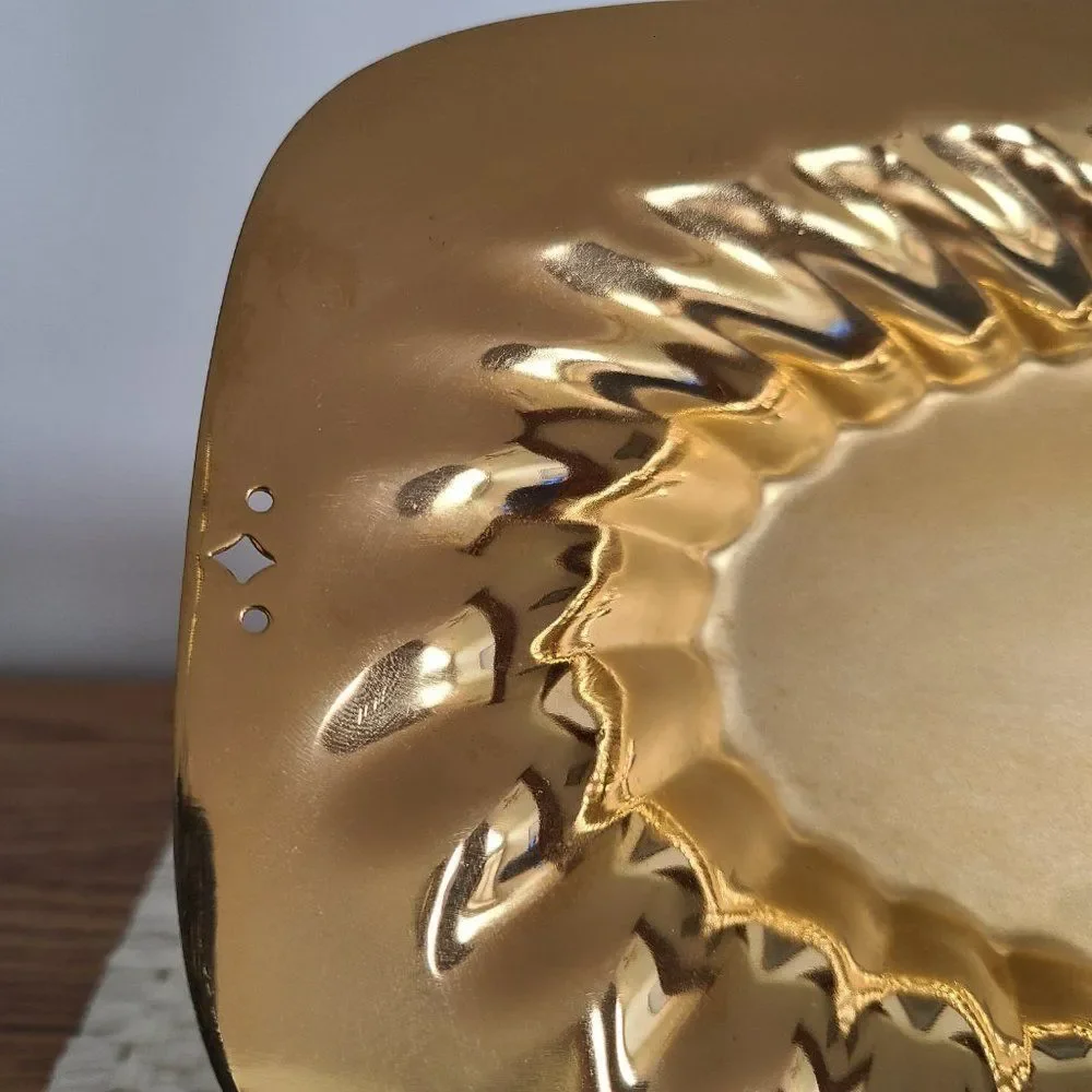 Vintage Forman Metal Gold Tone Serving Tray Platter 23K Gold Electro Plated